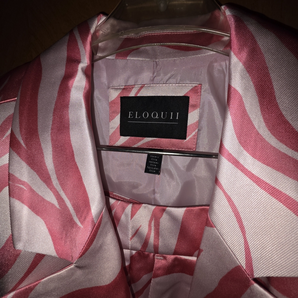 Eloquii Pink Patterned Pant Suit